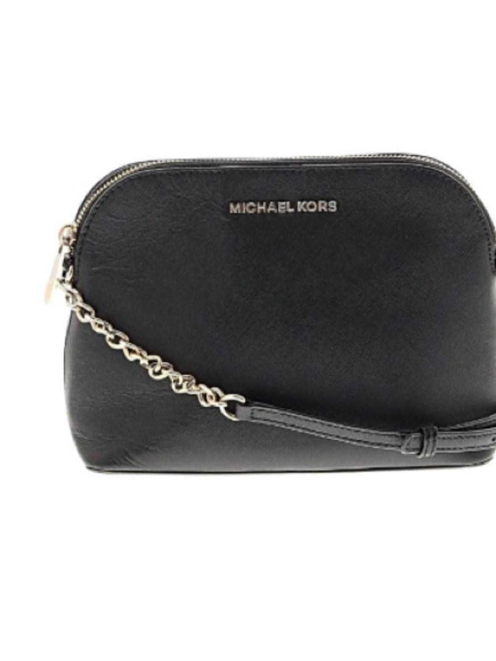 Michael Kors Black Leather Chain-Strap Crossbody
